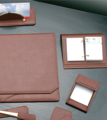 Executive Leather Desk Set (7 Pieces) View 3